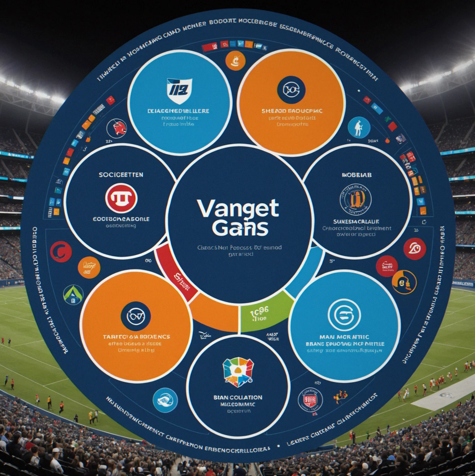 Venn diagram showing target demographic overlap between brand profile and athlete audience segments with percentage calculations