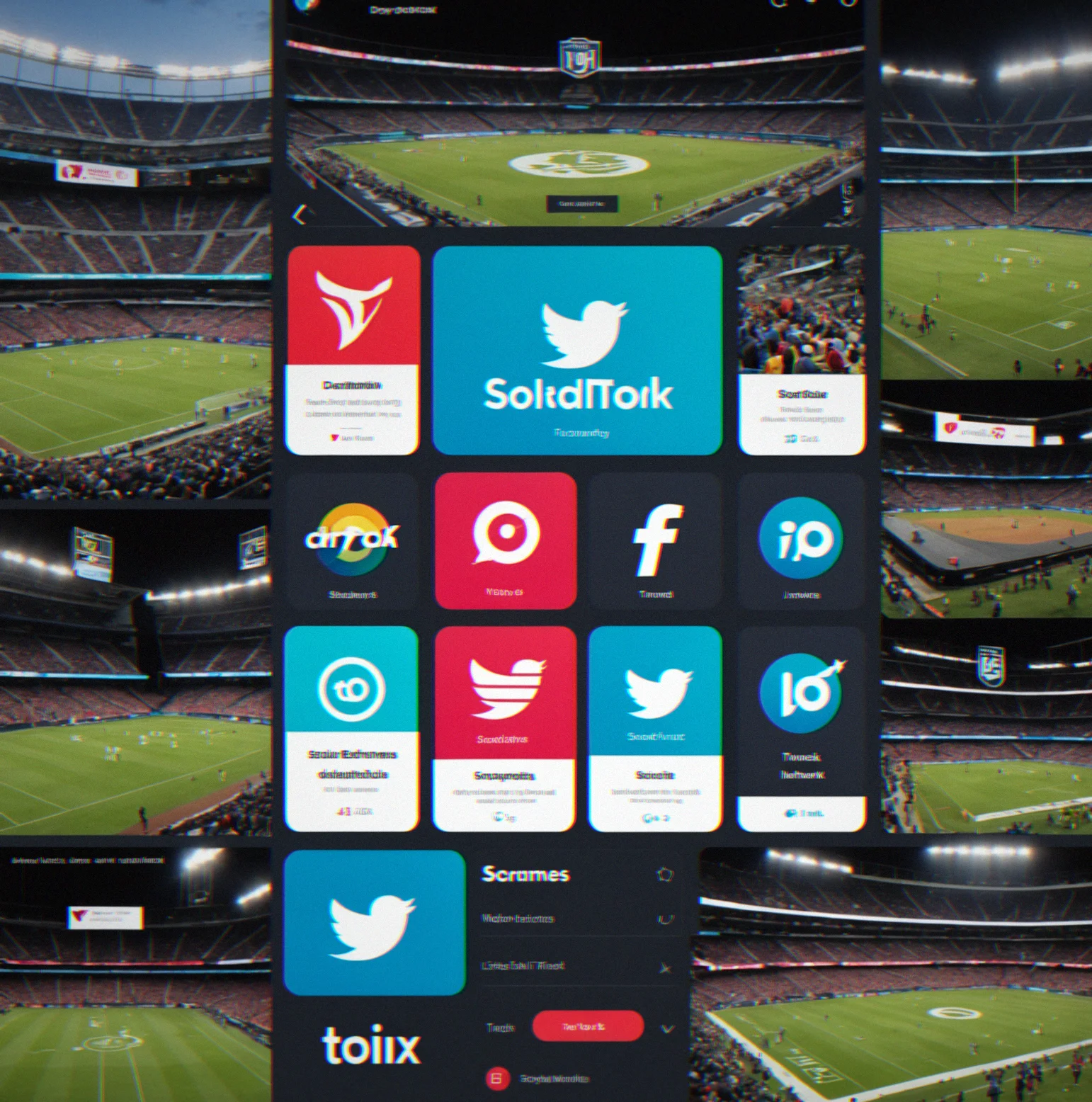 Social sentiment dashboard tracking engagement velocity, platform-specific trends, and audience demographic composition across Twitter, TikTok, and Instagram